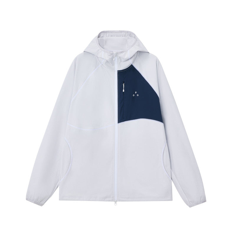FPA Fancy Yarn Contrast Color Zip-Up Hooded Sweatshirt Jacket Spring Sports Couple Casual Cardigan