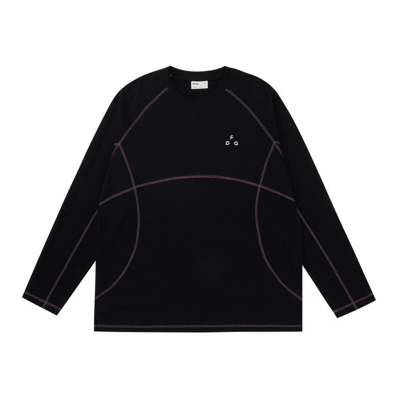 FPA Quick-Dry Long Sleeve T-Shirt, Chinese Streetwear Design, Crew Neck, Loose Fit, Unisex for Couples, Spring/Autumn
