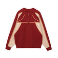FPA Half-Zip Sports Outdoor Color-Block Knit Sweater - Chinese New Year Red