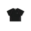 FPA Sports Hasu Line 7A Antibacterial Logo Short Sleeve Summer T-Shirt for Women, Trendy Cropped Slim Fit Crew Neck
