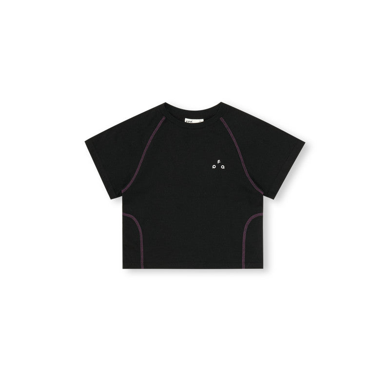 FPA Sports Hasu Line 7A Antibacterial Logo Short Sleeve Summer T-Shirt for Women, Trendy Cropped Slim Fit Crew Neck