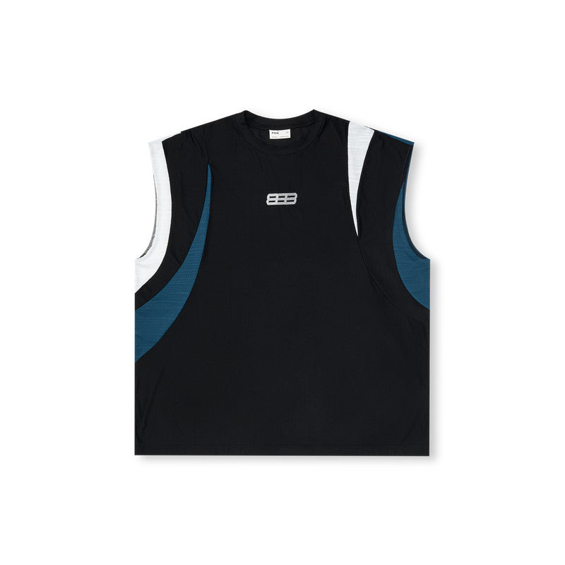 FPA Cooling Quick-Dry Paneled Sports Vest - Chinese Street Style Summer Loose Round Neck Sleeveless Tank Top for Men
