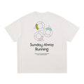 FPA Rotating Motion Pattern Print T-Shirt | Outdoor Cooling Quick-Dry Summer Crew Neck Unisex White Short Sleeve