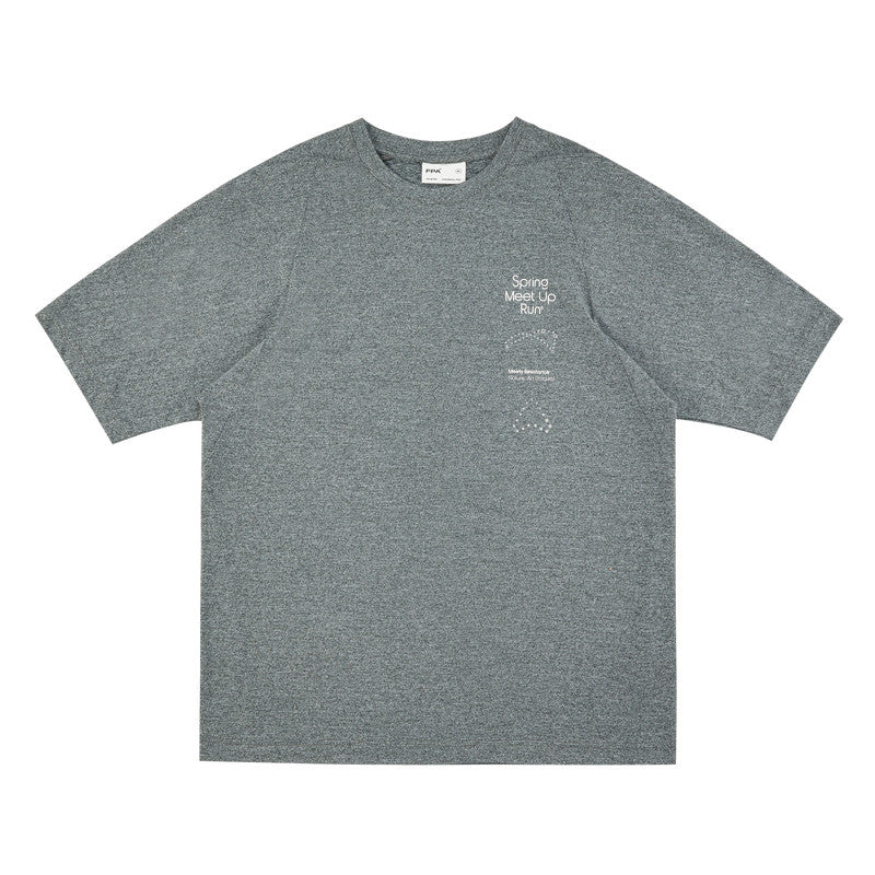 FPA Stretch Quick-Dry Yarn-Dyed Logo Print Athletic Short Sleeve T-Shirt 2026 New Summer Couple Round Neck Casual Tee