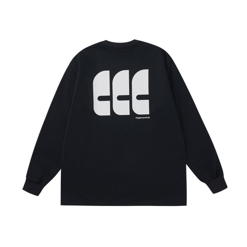 FPA5A Antibacterial Quick-Dry UPF50+ Long Sleeve T-Shirt - Chinese Street Style Loose Fit Round Neck Printed Couple Heavyweight Tee for Men
