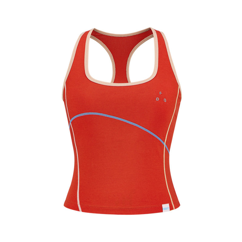 FPA COOLMAX Color-Block Curve Women's Vest – Outdoor Sports Yoga Fitness Breathable Fitted Undershirt