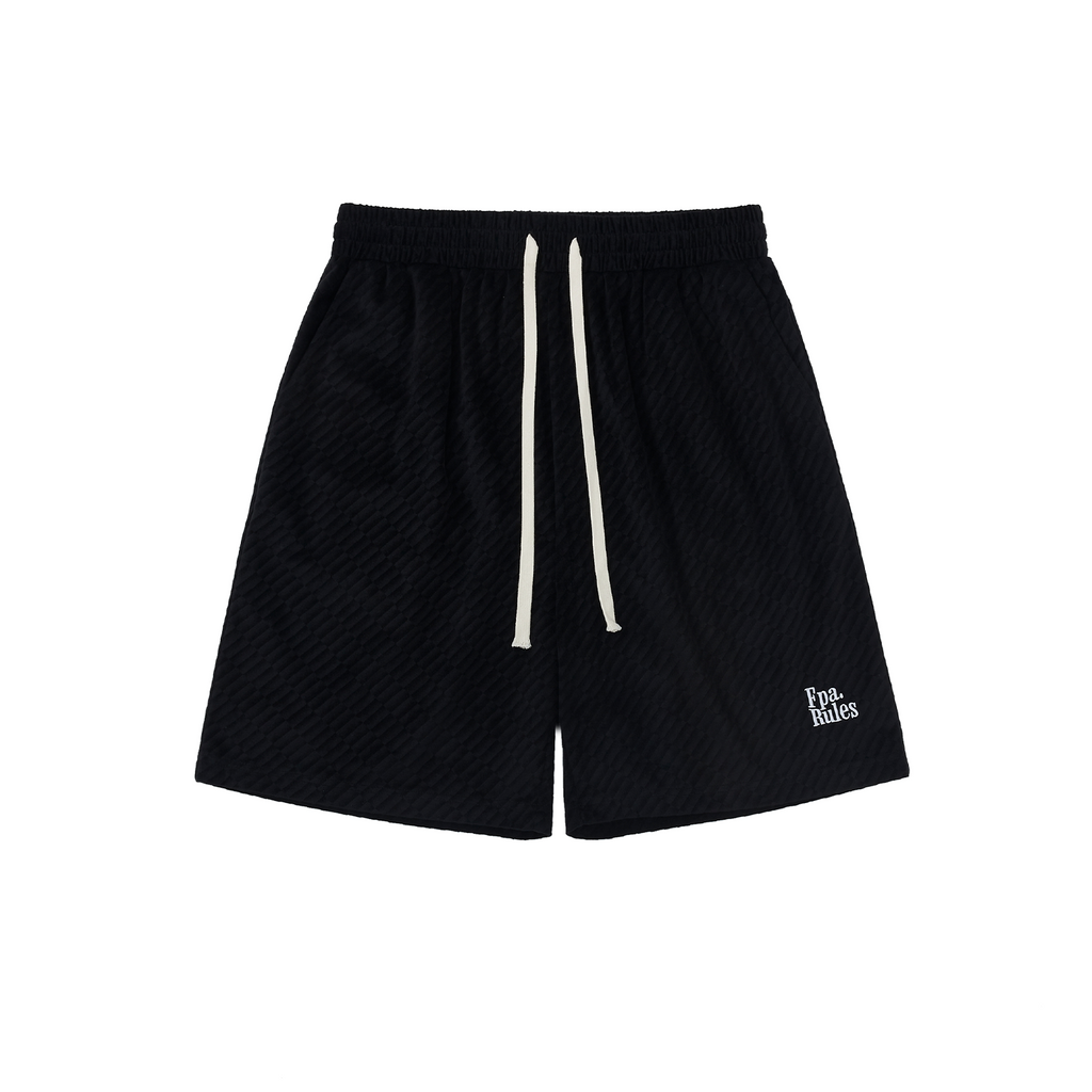 FPA Brushed Twill Textured Embroidered Shorts Summer Chinese Street Style Loose Casual Straight-Leg Mid-Length Shorts