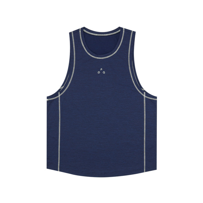 FPA High-Stretch Heather Contrast Yarn Sleeveless Vest - Summer Loose Round Neck Basketball Fitness Tank Top