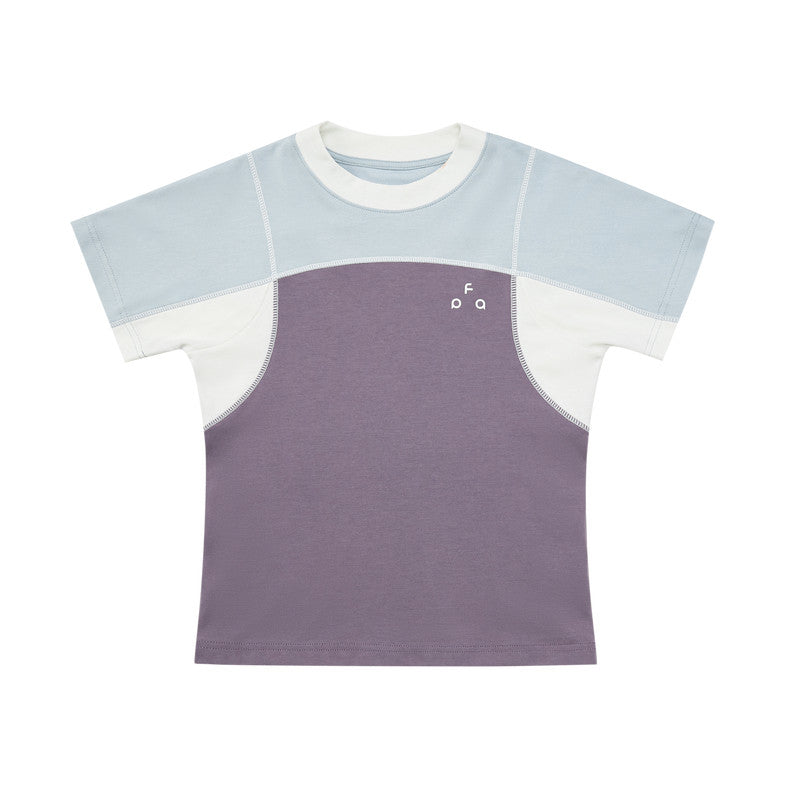 FPA Cool-Touch Quick-Dry 7A Antibacterial Anti-Dust Mite Raglan Sleeve T-Shirt, Summer Casual Contrast Color Slim Fit Women's Tee