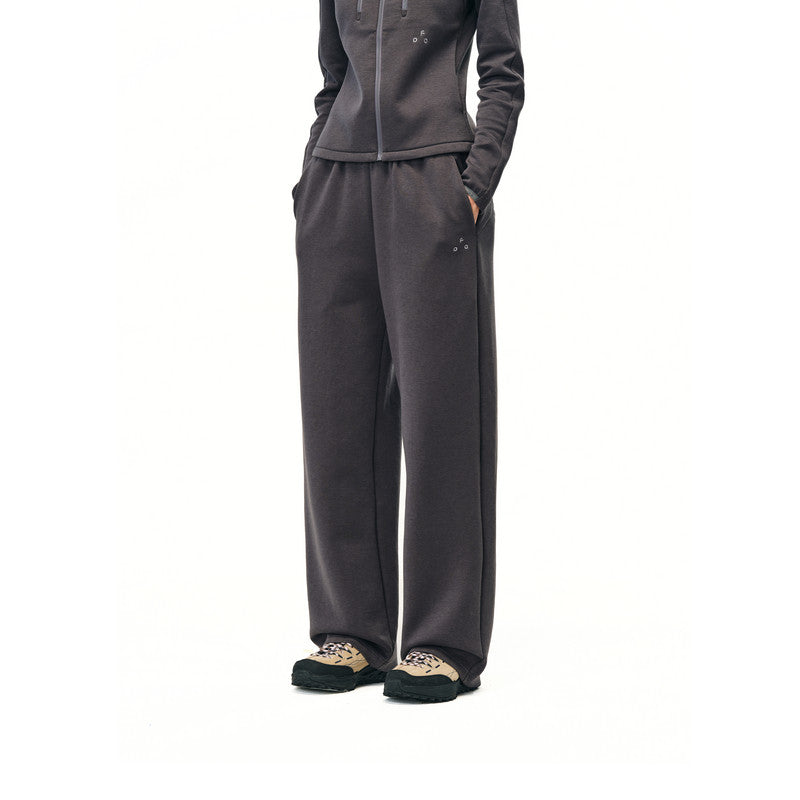 FPA Double-Sided Air Cotton Knit Wide-Leg Pants for Women - Chinese Street Style Spring/Autumn Athletic Casual Straight-Leg Pants