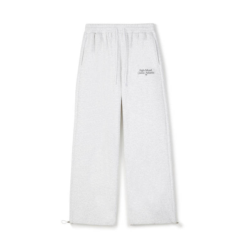 FPA Basic Slogan Sweatpants - Spring/Fall Chinese Streetwear Trendy Wide-Leg Hip-Hop Straight-Leg Black Casual Pants