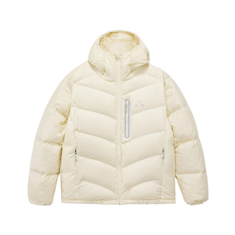 FPA Textured Patchwork Hooded Down Jacket 90% Down Warm Outdoor Sports Couple Winter Down Coat for Men