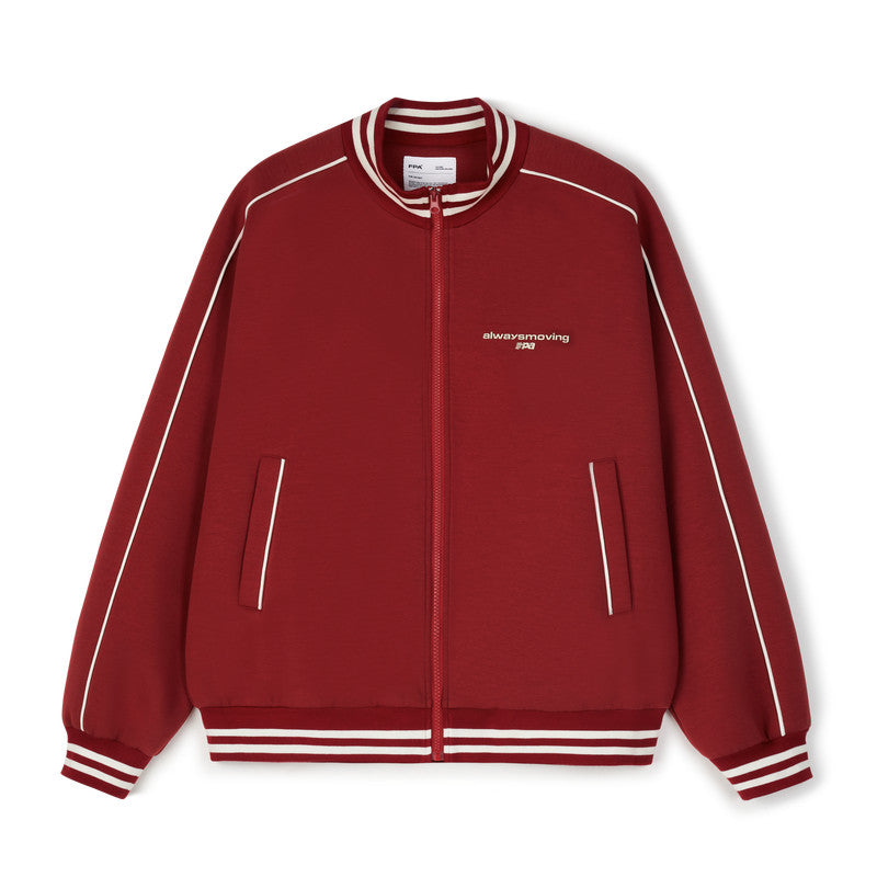 FPA Retro Sports Baseball Jacket – Chinese Streetwear Trend, Loose Fit, Stand Collar, Short Length, Unisex, for Men