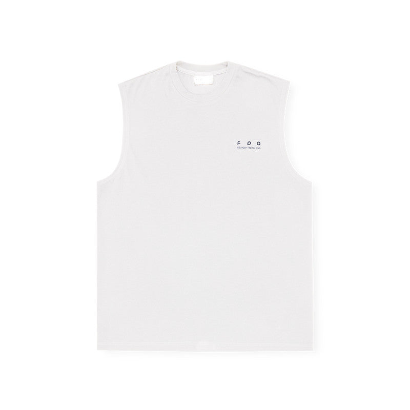 FPA Gradient Logo Sleeveless Tank Top - Chinese Streetwear Summer Round Neck Athletic Vest for Men