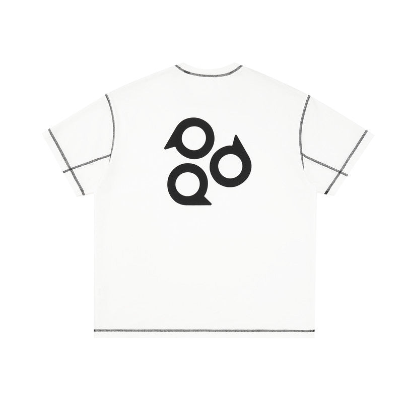 FPA Cool-Touch Antibacterial Quick-Dry Short-Sleeve T-Shirt with Hasu Line Logo - Unisex Summer Loose Fit Streetwear Couple Tee