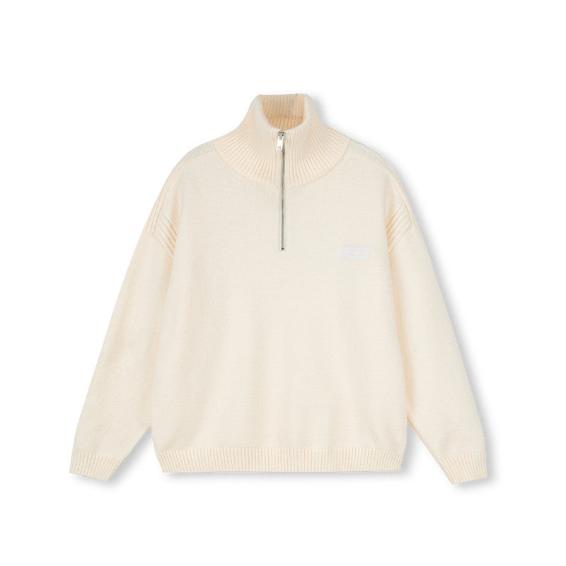 FPA Half-Zip High Neck Pullover Sweater – Spring/Fall 2026 New, Loose Fit, Minimalist Design Couple Knitwear