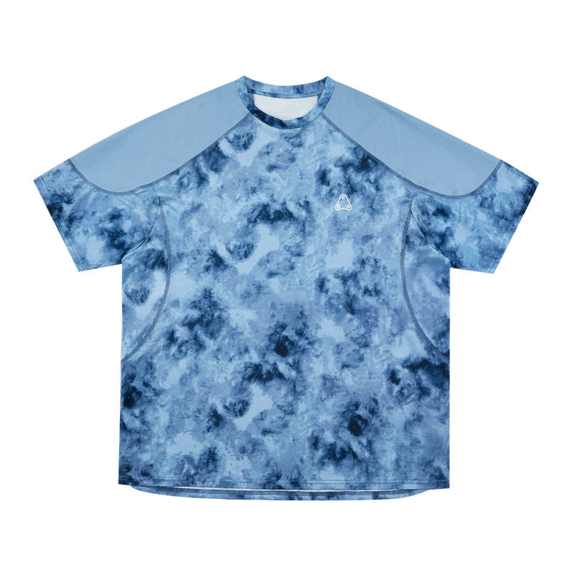 FPA Breathable Tie-Dye Paneled Quick-Dry Short Sleeve T-Shirt for Outdoor Sports, Lightweight Running & Fitness, Premium Minimalist Style for Men