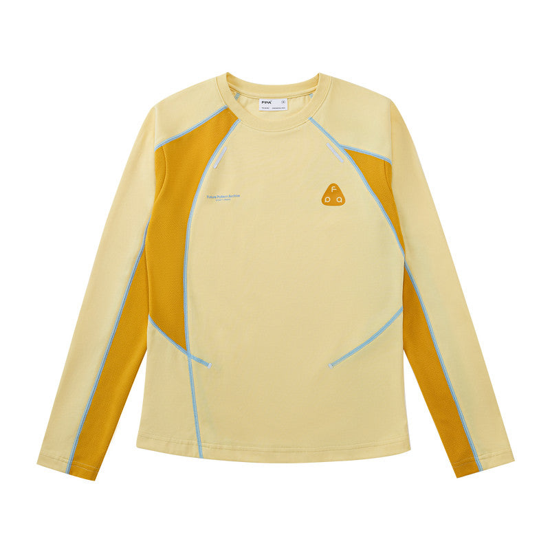 FPA Women's Long-Sleeve Color-Block Athletic T-Shirt, 2026 Fall New Arrival, National-Chic Slim Fit Crew Neck Casual Tee