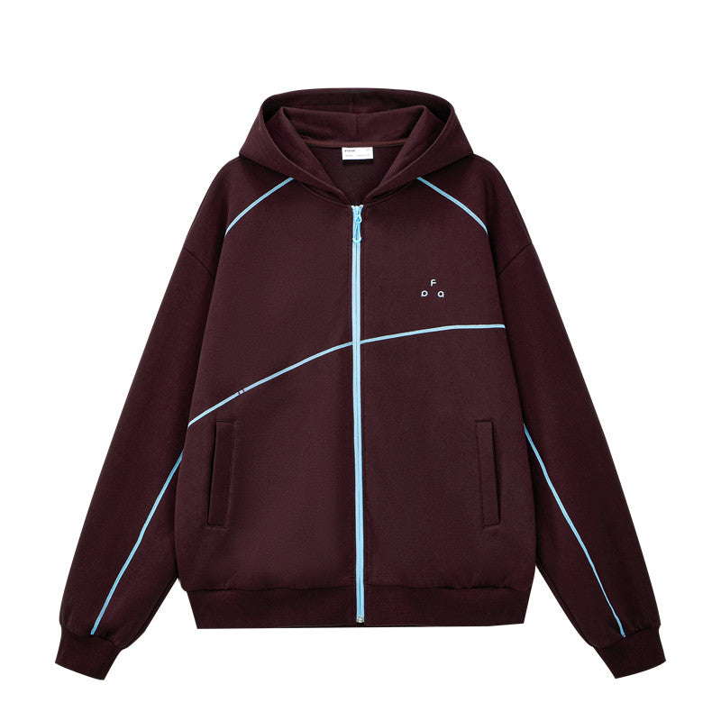 FPA Color-Block Hooded Sweatshirt Jacket 2026 Fall New Style Casual Sports Unisex Zip-Up Hoodie for Men