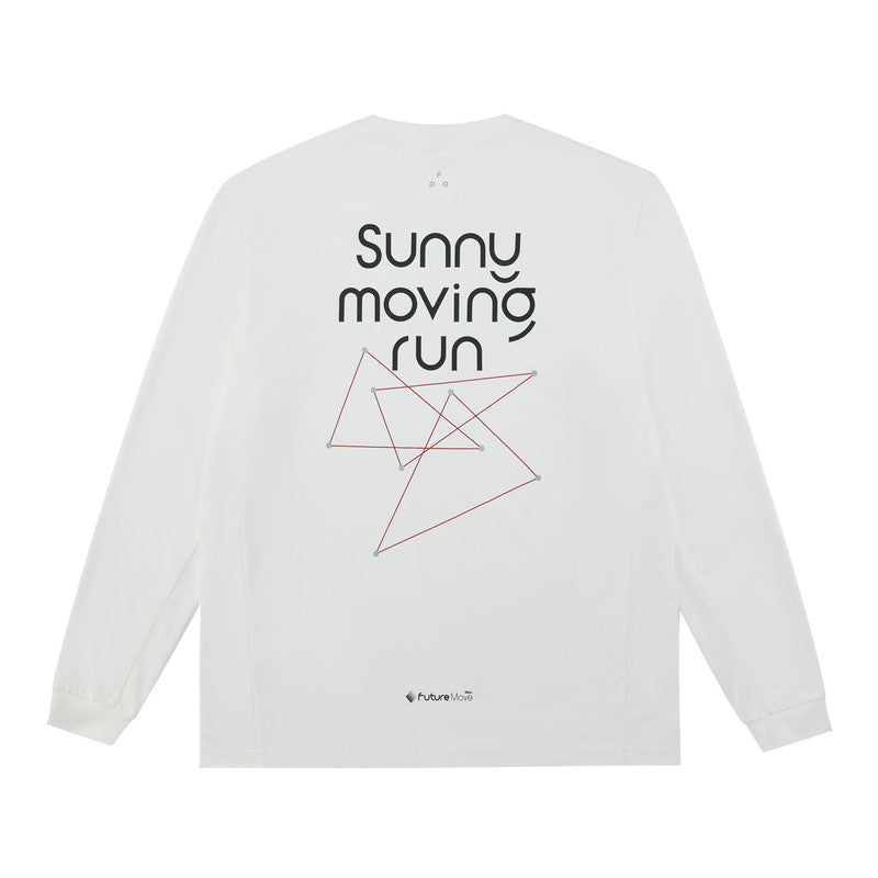 FPA Cool-Touch Quick-Dry Reflective Hole Running T-Shirt, Chinese Trend Spring Round Neck Couple Print Outdoor Sports Long Sleeve