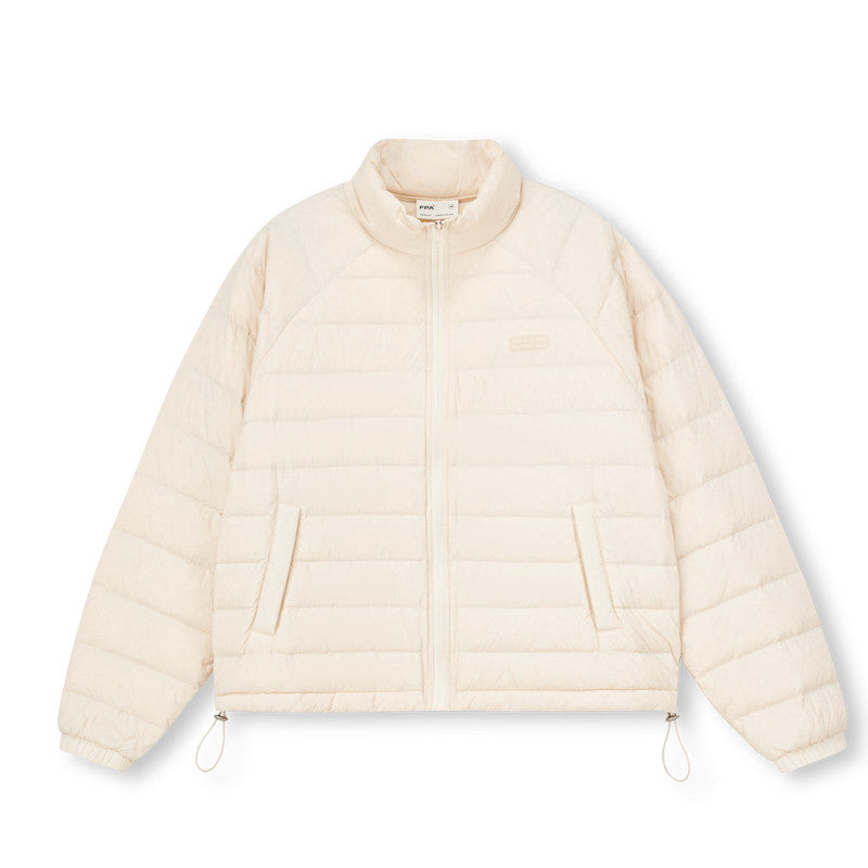 FPA Cocoon Lightweight Short Down Jacket for Autumn/Winter, Couple Loose Stand Collar Warm Chinese Streetwear Trend Down Coat