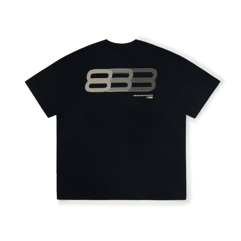 FPA Gradient Track Graphic Short Sleeve T-Shirt - Chinese Streetwear Trendy American Style Couple Summer Loose Crew Neck Tee for Men