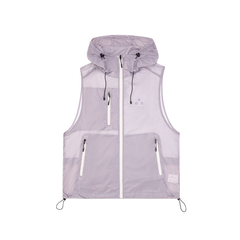 FPA Sports UPF40+ Lightweight Hooded Vest - Chinese Streetwear Summer American Style Thin Sleeveless Jacket for Men