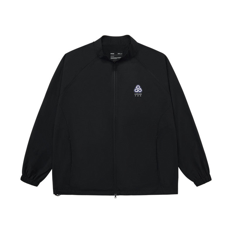 FPA Brand Triangle Logo Zip-Up Sports Jacket for Men – Spring/Fall Stand Collar Printed Lightweight Outdoor Coat