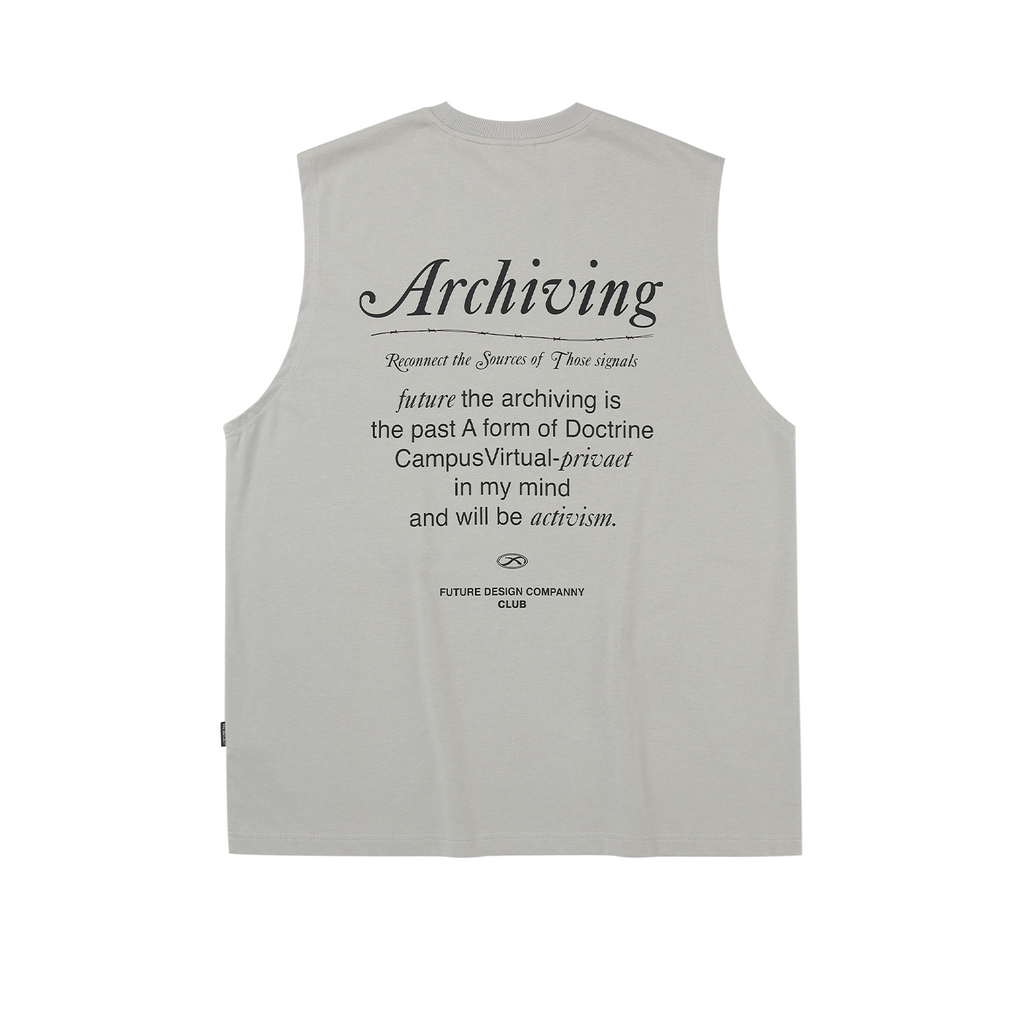 FPA Washed Letter Graphic Tank Top Summer Sport Fitness Chinese Street Style Loose Retro Cotton Sleeveless T-Shirt