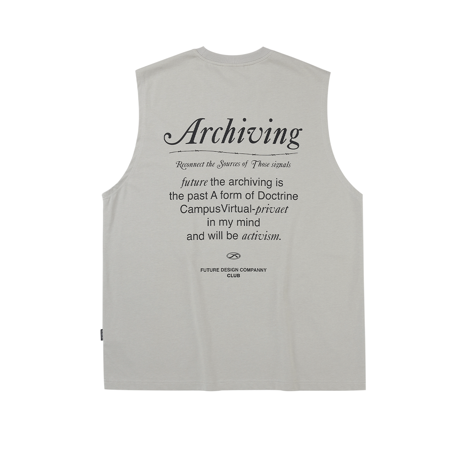 FPA Washed Letter Graphic Tank Top Summer Sport Fitness Chinese Street Style Loose Retro Cotton Sleeveless T-Shirt