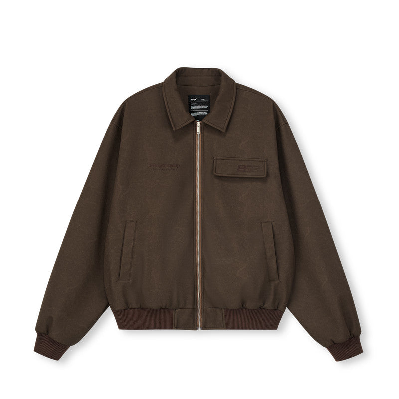 FPA Textured Sports Jacket - American Retro Streetwear Unisex Loose Short Fall Motorcycle Jacket