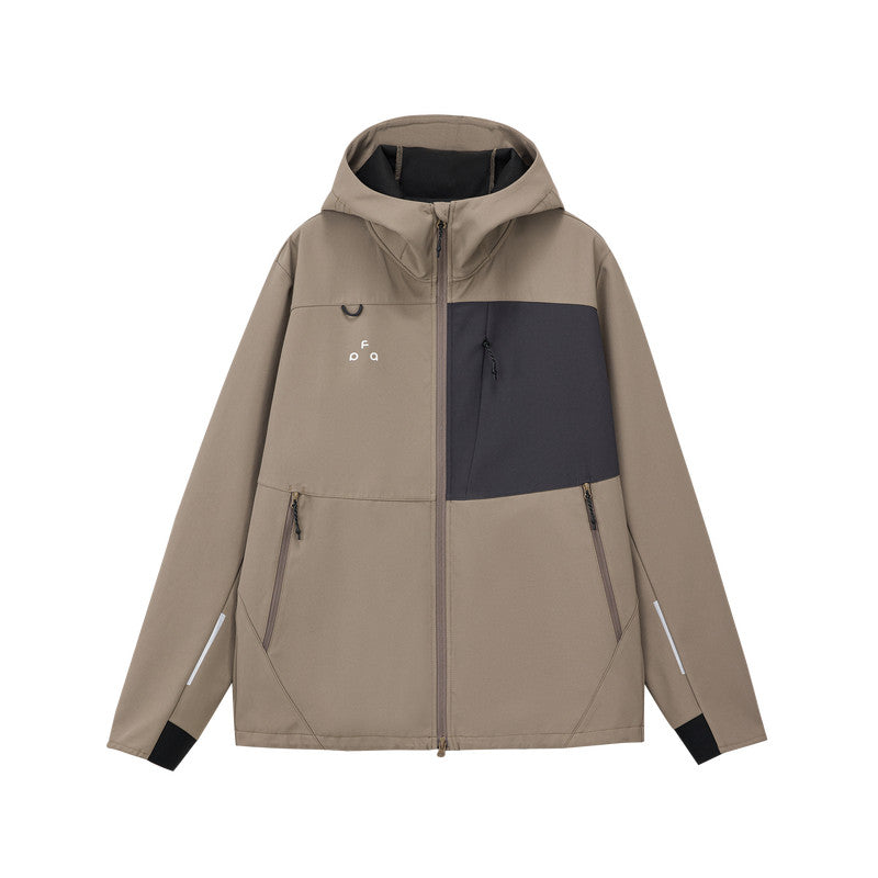FPA Color-Block Water-Repellent Softshell Jacket – Premium Casual Outdoor Windbreaker with Hood