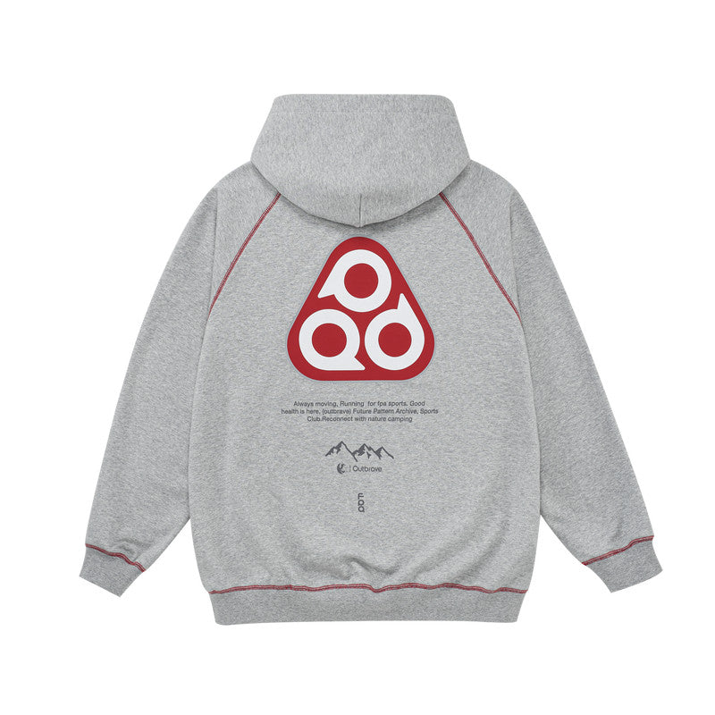 FPA Warm Terry Hoodie with Triangle Pattern – Chinese Streetwear Unisex Heavyweight Pullover for Couples