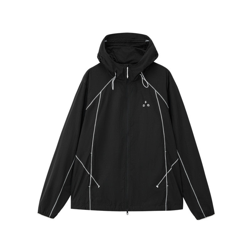 FPA Plaid Contrast Stitch Sun Protection Sports Jacket - Summer Outdoor Lightweight Hooded UV-Protective Unisex Jacket