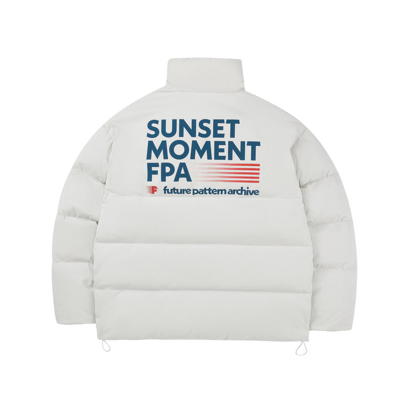 FPA Gradient Print Down Jacket - Chinese Streetwear Trend, Loose Fit, Winter Thickened, Stand Collar, Unisex Coat