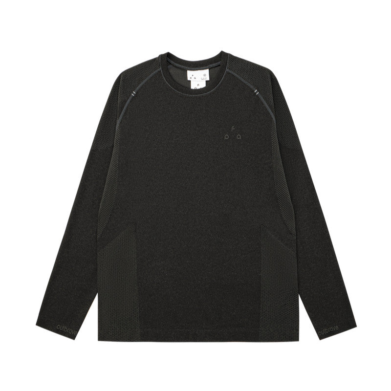 FPA Seamless Knit Texture Long-Sleeve Outdoor Sports Quick-Dry Crew Neck T-Shirt for Men