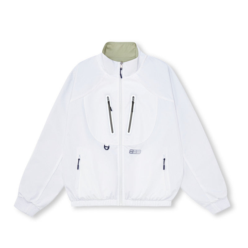 FPA Teflon Water-Repellent Windproof Reversible Shell Jacket - American Style Loose Fit Spring Outerwear for Men and Women