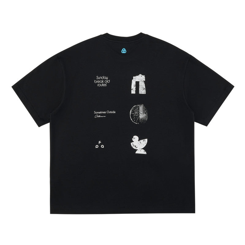 FPA Natural Elements Text Typography Short Sleeve T-Shirt – Summer Outdoor Sports Cool & Quick-Dry Couple Printed White Tee