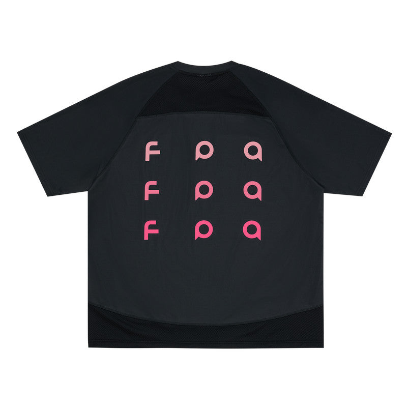 FPA Gradient Logo Textured Patchwork Short Sleeve T-Shirt – Summer Outdoor Quick-Dry Cooling Unisex Loose Fit Couple Tee