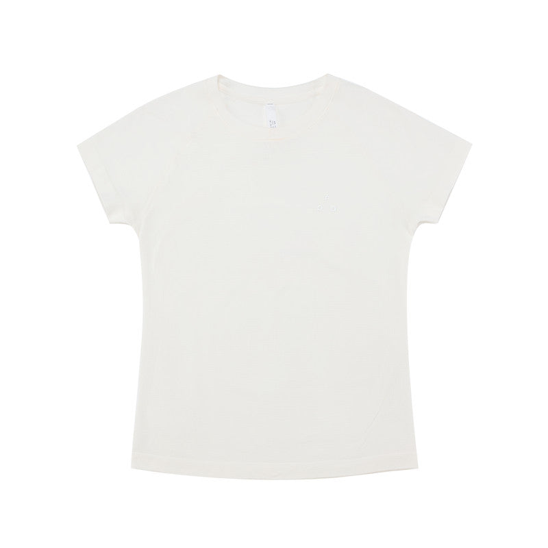 FPA Seamless Athletic Outdoor T-Shirt for Women - Summer Basic Round Neck Slim Fit Short Sleeve in Black and White
