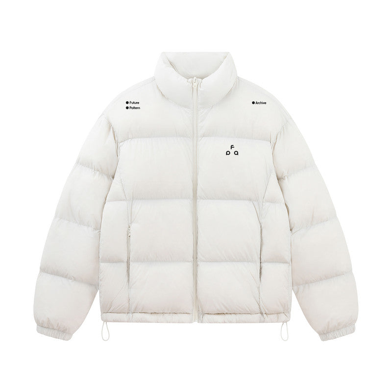 FPA Triangle Logo Sports Pattern Down Jacket Winter Stand Collar Short Warm Thick Couple Down Coat