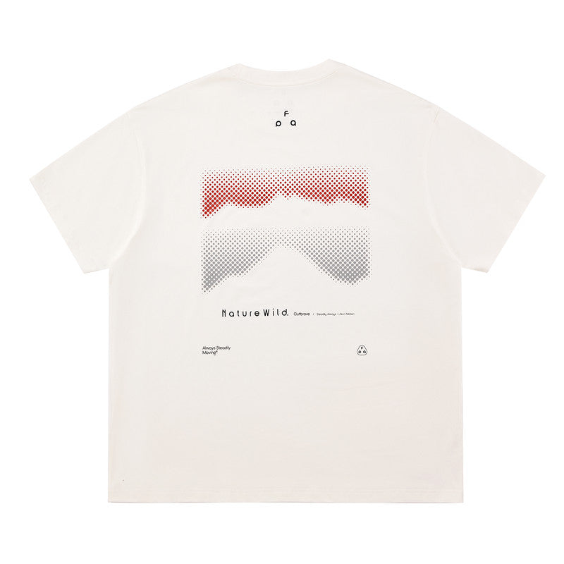FPA COOLMAX Mountain Wave Gradient Short Sleeve T-Shirt - Summer Cool & Quick-Dry Breathable Crew Neck Unisex Tee
