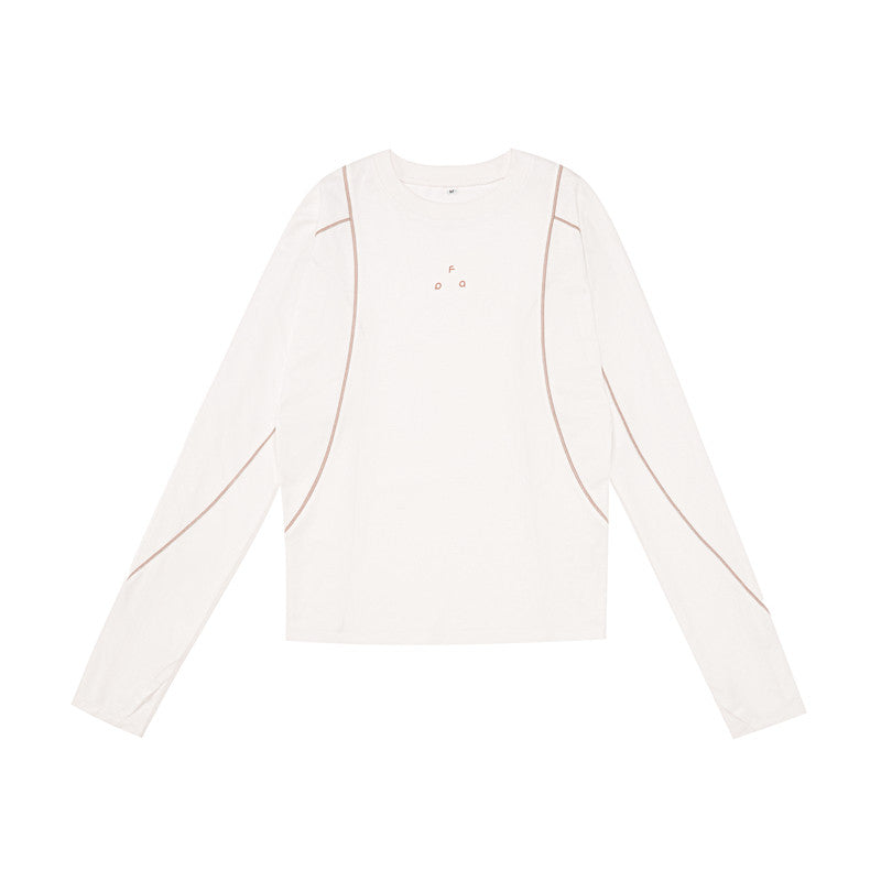 FPA Outdoor Structured Contrast Stitching Breathable Slim-Fit Long-Sleeve Top