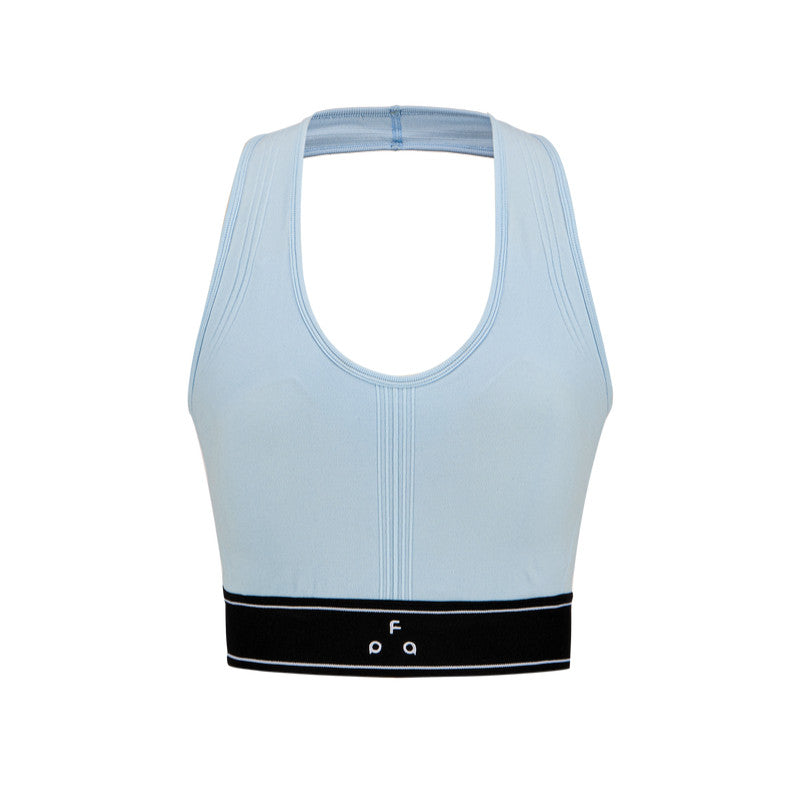 FPA Seamless Knit Sports Vest for Women - Summer Fitness Yoga Color-Block Halter Top