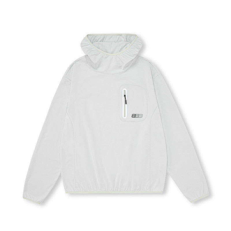 FPA Sorona Sun-Protective Hooded Quick-Dry Long-Sleeve T-Shirt for Spring/Summer, Loose-Fit Streetwear Couple Outdoor Sports Tee