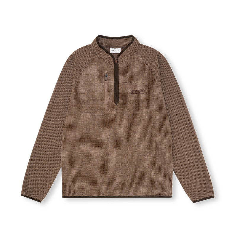 FPA Sports Waffle Cotton Half-Zip Long Sleeve Spring/Fall Loose Casual Unisex National Trend T-Shirt