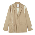 FPA Deconstructed Design Trendy Blazer for Men and Women, Loose Fit, Casual, Khaki, Streetwear