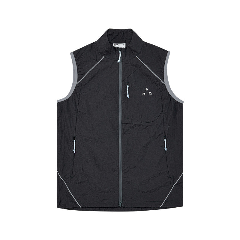 FPA Water-Repellent Sports Vest – Lightweight Summer Zip-Up Contrast Color Unisex Sleeveless Tank Top