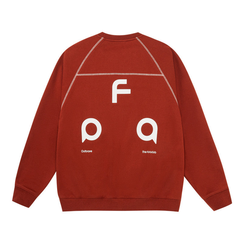 FPA Warm Fleece Round Neck Sweatshirt – Spring/Fall Chinese Streetwear Trend, Loose Fit, Couple Matching Pullover Top