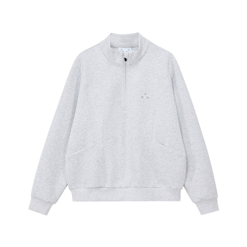 FPA Lyocell Warm Structure Half-Zip Pullover Sweatshirt for Men – Spring Semi-High Collar Casual Top